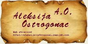 Aleksija Ostrogonac vizit kartica